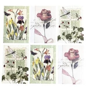 Art Works Vintage Floral Cards with Envelopes - Set of 6 - Blank Greeting Cards